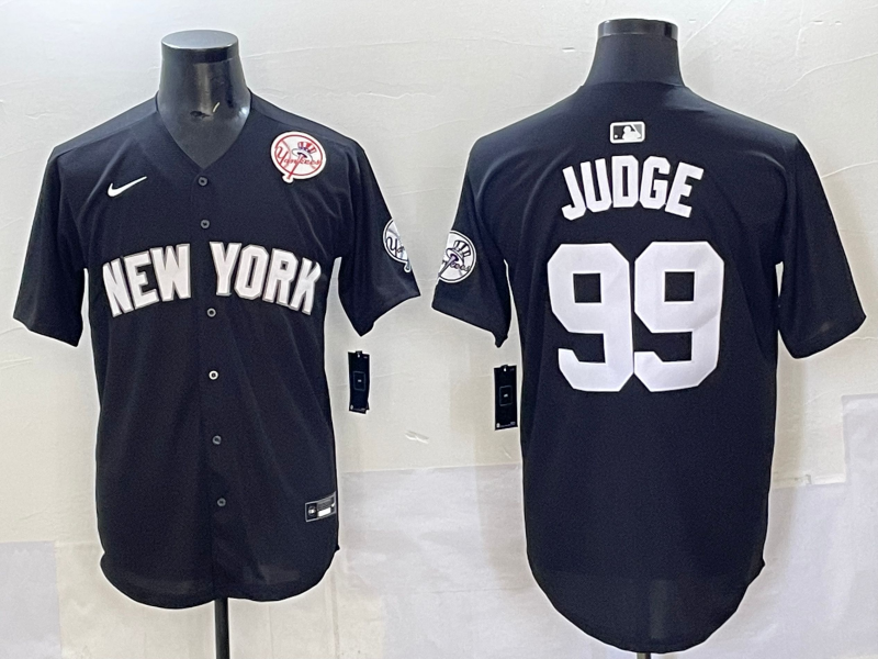 Men 2025 New York Yankees 99 Judge black Nike MLB Jersey style 725004